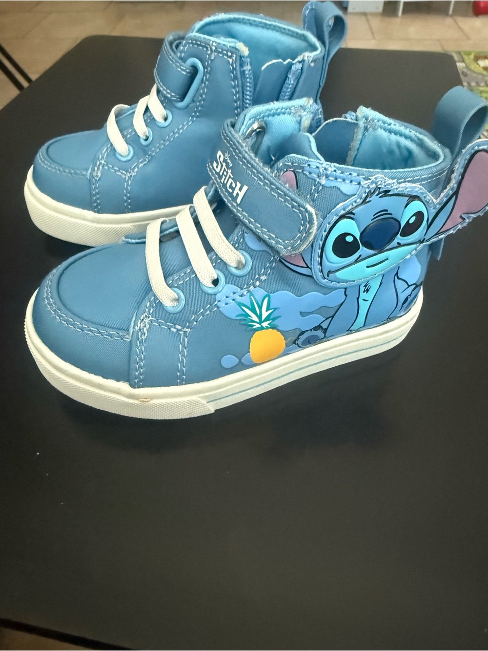 Disney Lilo & Stitch Toddler Shoes Blue High Top Sneakers Size 7